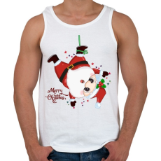 PRINTFASHION Merry Christmas - Férfi atléta - Fehér