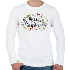 PRINTFASHION Merry Christmas - Férfi hosszú ujjú póló - Fehér férfi póló
