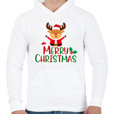 PRINTFASHION merry christmas - Férfi kapucnis pulóver - Fehér férfi pulóver, kardigán