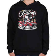 PRINTFASHION Merry Christmas - Gyerek kapucnis pulóver - Fekete