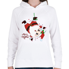 PRINTFASHION Merry Christmas - Női kapucnis pulóver - Fehér női pulóver, kardigán