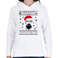 PRINTFASHION merry crystmeth - Női kapucnis pulóver - Fehér