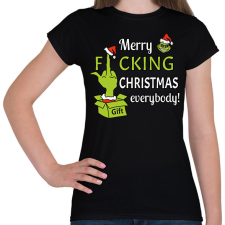 PRINTFASHION Merry f.cking christmas - Női póló - Fekete női póló