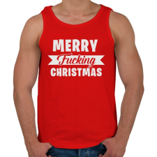 PRINTFASHION Merry Fcking Christmas 2 - Férfi atléta - Piros atléta, trikó