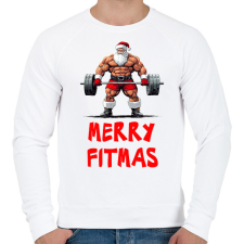 PRINTFASHION Merry Fitmas - Férfi pulóver - Fehér férfi pulóver, kardigán