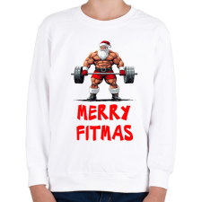 PRINTFASHION Merry Fitmas - Gyerek pulóver - Fehér gyerek pulóver, kardigán
