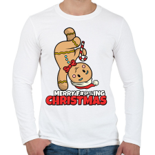 PRINTFASHION MERRY FUCKING CHRISTMAS 2 - Férfi hosszú ujjú póló - Fehér férfi póló