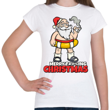 PRINTFASHION MERRY FUCKING CHRISTMAS 3 - Női póló - Fehér női póló