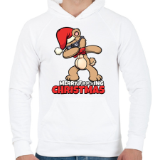 PRINTFASHION MERRY FUCKING CHRISTMAS - Férfi kapucnis pulóver - Fehér férfi pulóver, kardigán