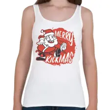 PRINTFASHION Merry Kickmas - Női atléta - Fehér női trikó