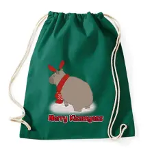 PRINTFASHION Merry Kiss my ass capybara - Sportzsák, Tornazsák - Sötétzöld tornazsák