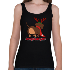 PRINTFASHION Merry Kiss my ass tacskó - Női atléta - Fekete