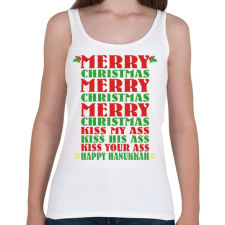 PRINTFASHION Merry Kissmy*ss - Női atléta - Fehér női trikó
