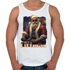 PRINTFASHION Merry Liftmas - Férfi atléta - Fehér atléta, trikó