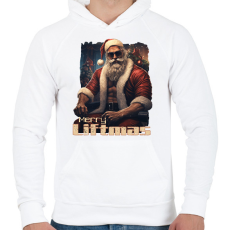PRINTFASHION Merry Liftmas - Férfi kapucnis pulóver - Fehér