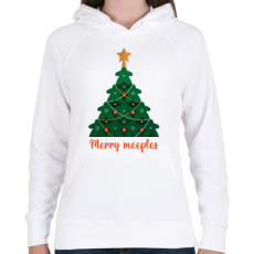PRINTFASHION Merry meeples - Női kapucnis pulóver - Fehér