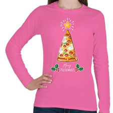 PRINTFASHION Merry Pizzamas fehér - Női hosszú ujjú póló - Rózsaszín női póló