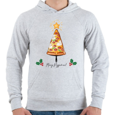PRINTFASHION Merry Pizzamas pizzalapáttal - Férfi kapucnis pulóver - Sport szürke