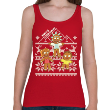 PRINTFASHION Merry Rickmas mézeskalács - Női atléta - Cseresznyepiros női trikó