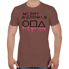 PRINTFASHION Merry Squidmas jelek - Férfi póló - Mogyoróbarna
