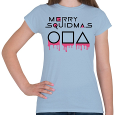 PRINTFASHION Merry Squidmas jelek - Női póló - Világoskék