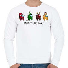 PRINTFASHION Merry Susmas - Férfi pulóver - Fehér férfi pulóver, kardigán