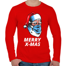 PRINTFASHION MERRY X-MAS - Férfi hosszú ujjú póló - Piros férfi póló