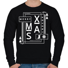 PRINTFASHION Merry Xmas - Férfi pulóver - Fekete