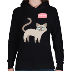 PRINTFASHION Mesélj még - Női kapucnis pulóver - Fekete