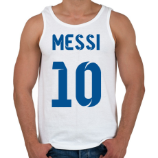 PRINTFASHION Messi 10 kék - Férfi atléta - Fehér