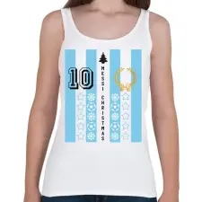 PRINTFASHION Messi Christmas - Női atléta - Fehér női trikó