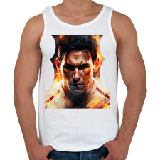 PRINTFASHION Messi - Férfi atléta - Fehér atléta, trikó