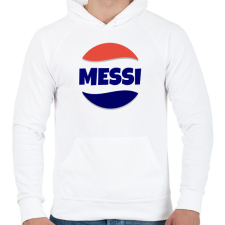 PRINTFASHION MESSI - Férfi kapucnis pulóver - Fehér férfi pulóver, kardigán