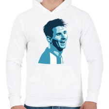 PRINTFASHION Messi  - Férfi kapucnis pulóver - Fehér férfi pulóver, kardigán