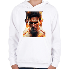 PRINTFASHION Messi - Gyerek kapucnis pulóver - Fehér
