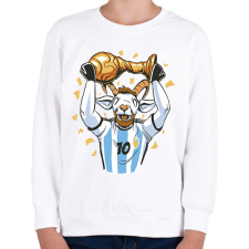 PRINTFASHION Messi - The Goat - Gyerek pulóver - Fehér gyerek pulóver, kardigán