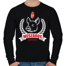 PRINTFASHION Mészáros mester - Férfi pulóver - Fekete férfi pulóver, kardigán