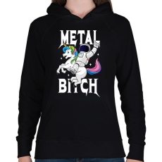 PRINTFASHION Metal b*tch - Női kapucnis pulóver - Fekete