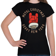 PRINTFASHION Metal Christmas - Női póló - Fekete