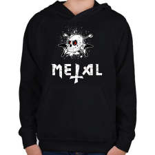 PRINTFASHION metal - Gyerek kapucnis pulóver - Fekete gyerek pulóver, kardigán