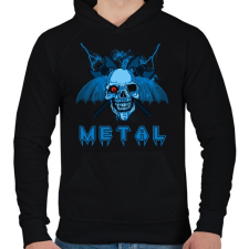 PRINTFASHION METAL KOPONYA - Férfi kapucnis pulóver - Fekete férfi pulóver, kardigán