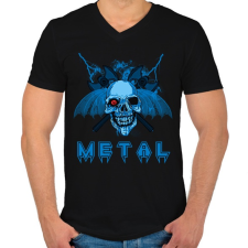 PRINTFASHION METAL KOPONYA - Férfi V-nyakú póló - Fekete férfi póló