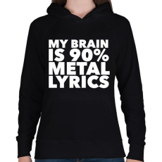 PRINTFASHION Metal lyrics - Női kapucnis pulóver - Fekete