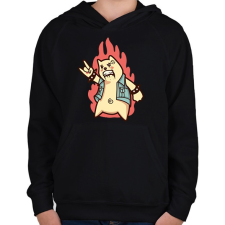 PRINTFASHION Metal maci - Gyerek kapucnis pulóver - Fekete gyerek pulóver, kardigán