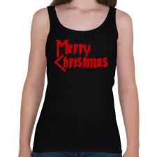 PRINTFASHION Metal Merry Christmas - Női atléta - Fekete női trikó