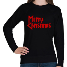 PRINTFASHION Metal Merry Christmas - Női pulóver - Fekete női pulóver, kardigán