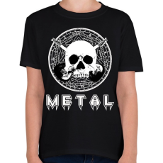 PRINTFASHION metal skull - Gyerek póló - Fekete