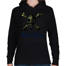PRINTFASHION metal skull - Női kapucnis pulóver - Fekete