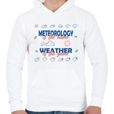 PRINTFASHION Meteorology is the name - Férfi kapucnis pulóver - Fehér férfi pulóver, kardigán