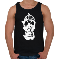 PRINTFASHION Metro Toxic Gas Mask (Fehér) - Férfi atléta - Fekete atléta, trikó